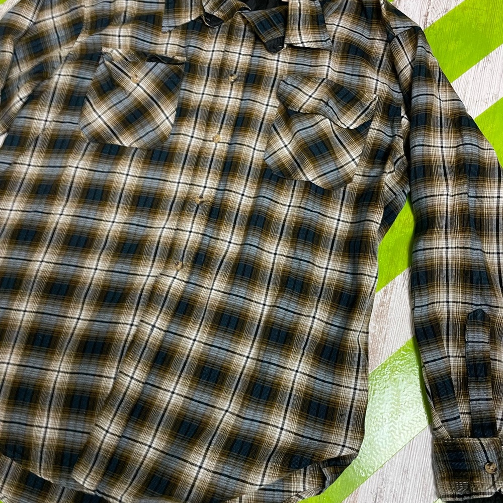 Men's Plaid Shirt - Blue and Brown